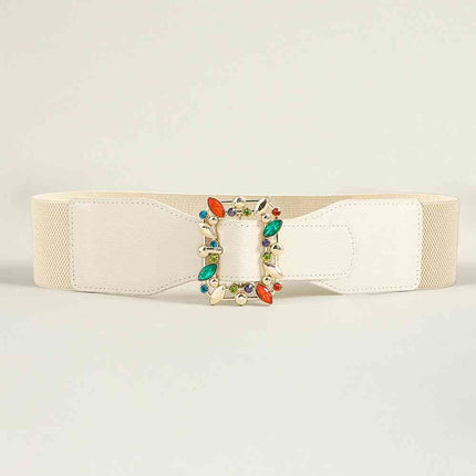 Multicolored Leaf Buckle Elastic Belt
