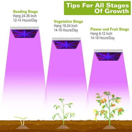 1 Set LED Grow Light Full Spectrum Hanging 225 LEDs Plant Grow Lamp