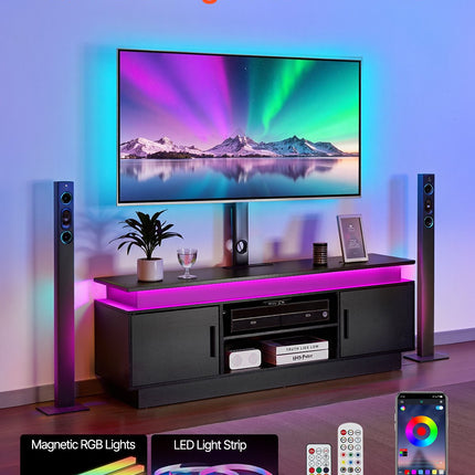 60" TV Stand With Mount For Up To 75 In TVs, Entertainment Center With