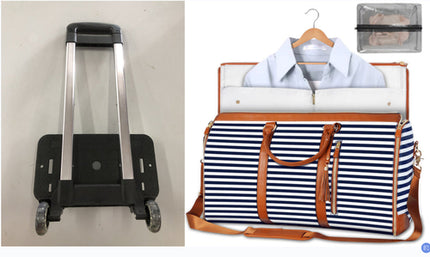 Large Capacity Trolley Travel Bag, Portable Folding Fitness Bag