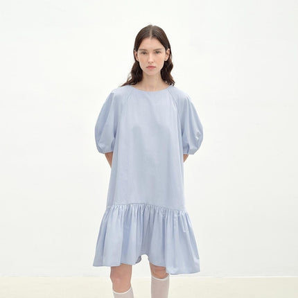 "Ailande" round neck puff sleeve temperament dress for women summer