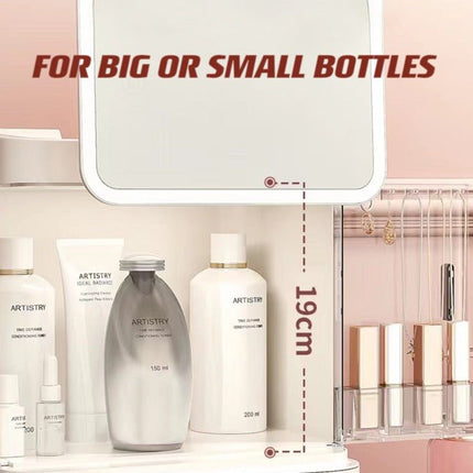 All-in-one Organizer with Led Mirror for Makeup Skincare & Accessories