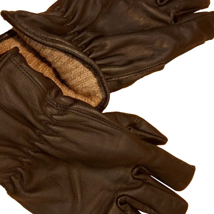 Alpaca Knit Lined Cowhide Leather Gloves - Alpaca Made in the USA