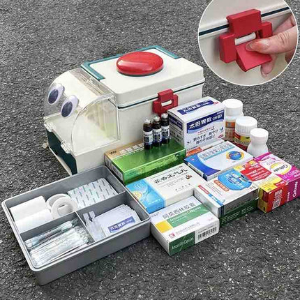 Ambulance Family First Aid Kit - Cute Medicine Lock Storage Box Organi