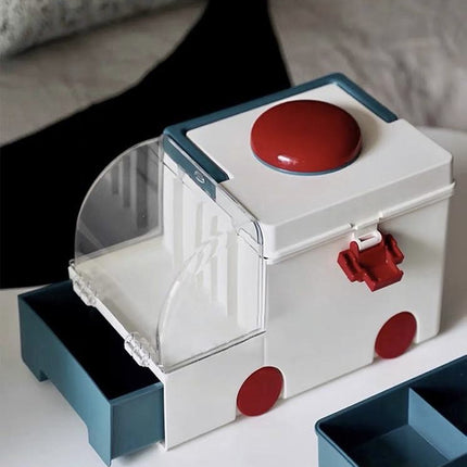 Ambulance Family First Aid Kit - Cute Medicine Lock Storage Box Organi