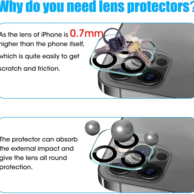 Camera Lens HD Tempered Glass Protector for iPhone 12 Pro Max 6.7