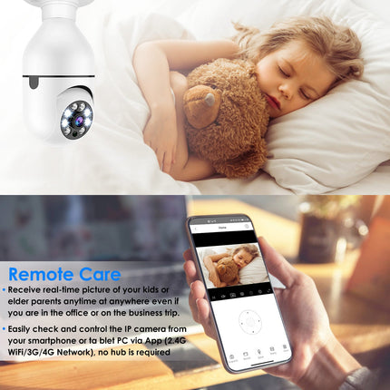 1Pc E27 WiFi Bulb Camera 1080P FHD WiFi IP Pan Tilt Security