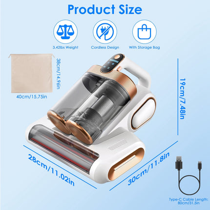 1Pc Mattress Vacuum Cleaner 16Kpa Bed Vacuum Cleaner Handheld Vacuums