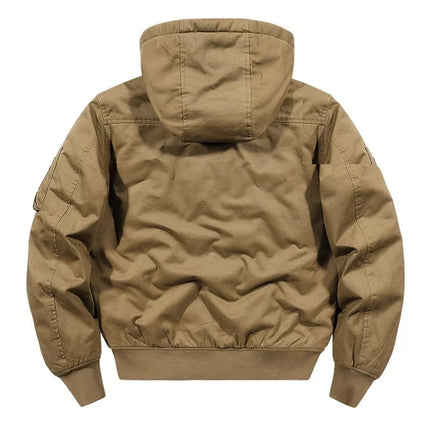 Men's Plus Size Hooded Zip Up Bomber Jacket
