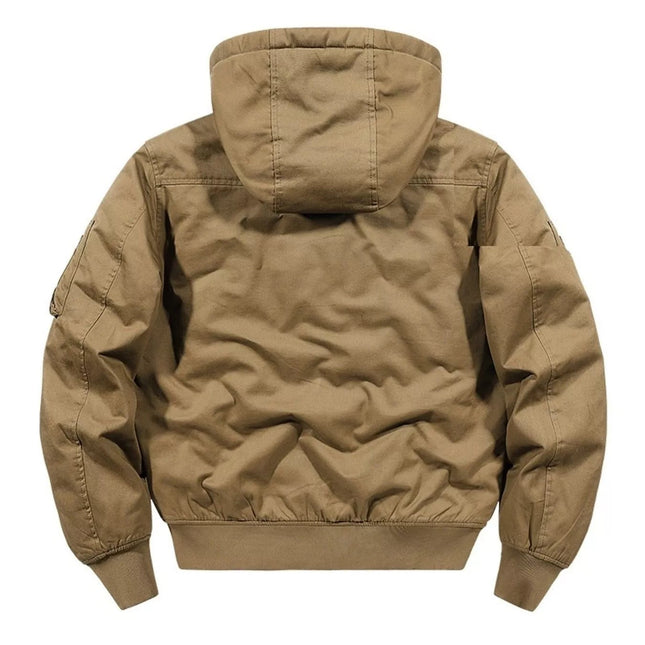 Men's Plus Size Hooded Zip Up Bomber Jacket