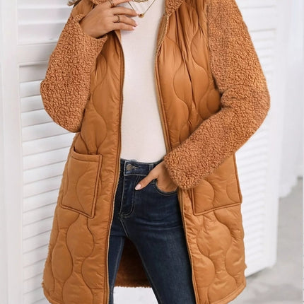 Zip Up Long Sleeve Hooded Outerwear