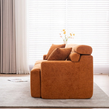 LY-029 ORANGE COMPRESSION SOFA 4-seater Combined Sofa, Wood Grain