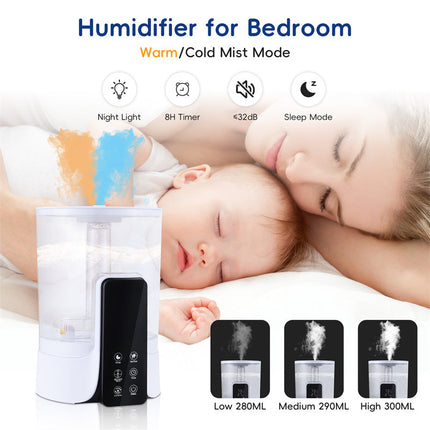 6L Large-capacity Humidifier Intelligent Timed Heating Spray UV
