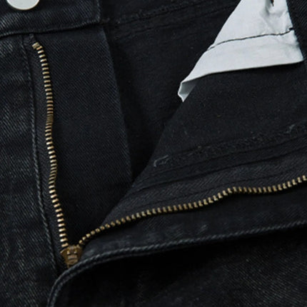 Men's Wide Leg Jeans with Ruched Detail