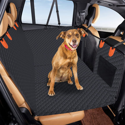 Dog Car Back Seat Cover With Zipper Mesh Window Storage Bags