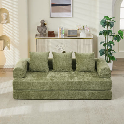 Comfy Convertible Folding Mattress Couch, Floor Sofa Bed, Chenille