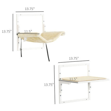 PawHut 6-pc Modern Cat Wall Shelves For Indoor Cats, Height Adjustable