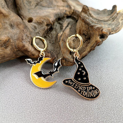 Halloween Funny Earrings Female Personality Ghost Pumpkin Bat Cartoon