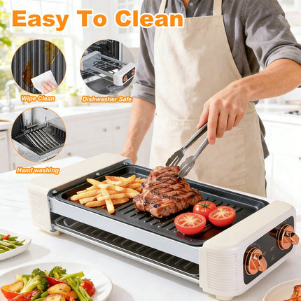 3 In 1 Electric Hot Dog Roller Machine With Grill & Griddle 6-Roller