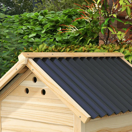 Duck Coop, Wooden Duck House With Openable Roof & Double Doors,
