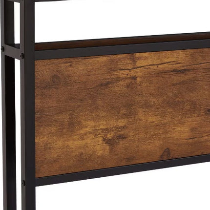 Twin Size Metal Platform Bed Frame With Wooden Headboard And Footboard