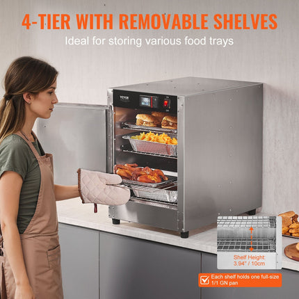 Hot Box Food Warmer 4-Tier Concession Warming Cabinet With Water Tray