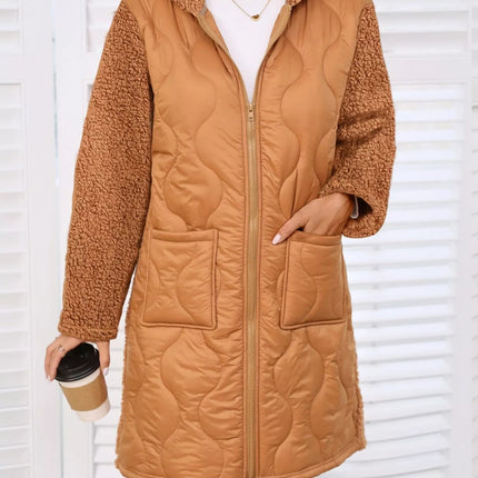 Zip Up Long Sleeve Hooded Outerwear