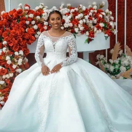 Ball Gown Wedding Dress Long Sleeves Bridal Gown
