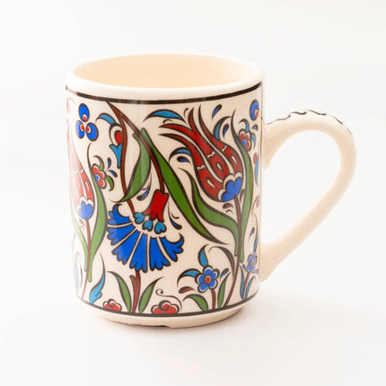 Set of 4 Handmade in Türkiye Ceramic Botanical Mugs - 9 Styles