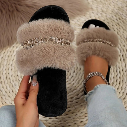 Open Toe Fuzzy Slippers