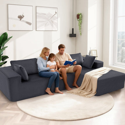 Gray Versatile Modular Sofa Bed - Space-Saving, No Assembly