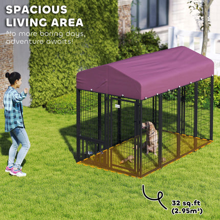 Welded Wire Outdoor Dog Kennel With 360 Rotating & 4 Levels Adjustable