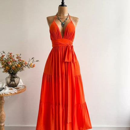 Halter Neck Tiered Dress