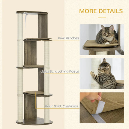 Corner Modern Cat Tree Tall For Climbing, Large Multilevel Cat Tower