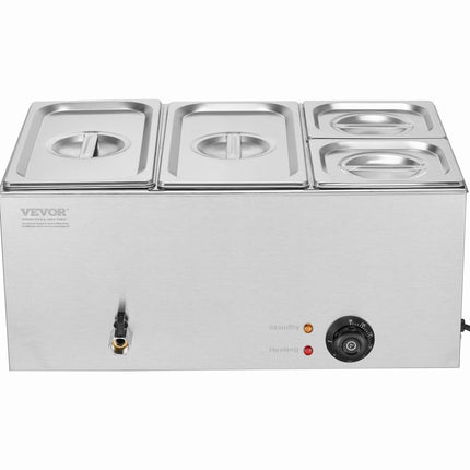 Commercial Electric Food Warmer 4-Pan Countertop Buffet 16.4QT Bain