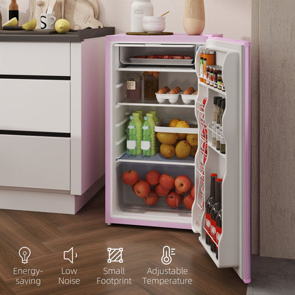 3.2 Cu.Ft Mini Fridge with Freezer, Single Door Compact Refrigerator