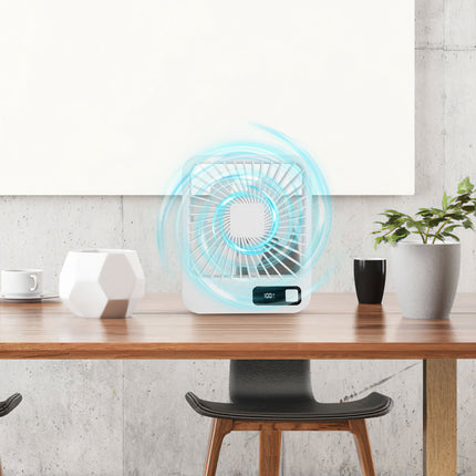 3 Colors Options -- 1Pc Mini Desktop Cooling Fan Rechargeable Battery