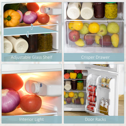 3.2 Cu.Ft Mini Fridge with Freezer, Double Door Compact Refrigerator