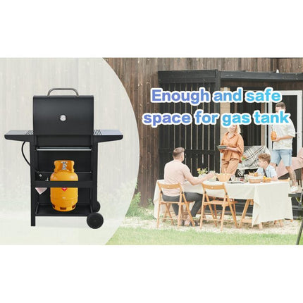 Propane Gas Three-burner Stainless Steel Grill With Double Shelves,