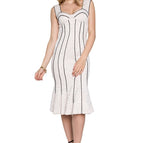 4 / white lace / tan lining / black contrast piping