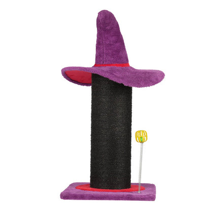 Wizard Hat Cat Scratching Post With Spring Ball Toy For Indoor Cats,