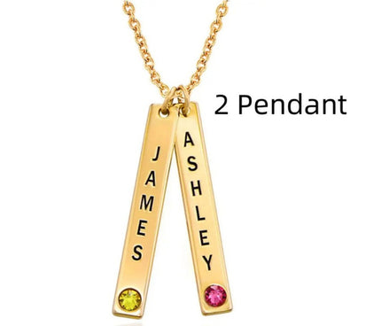 Personalized Vertical Necklace, Mother's Day Gift