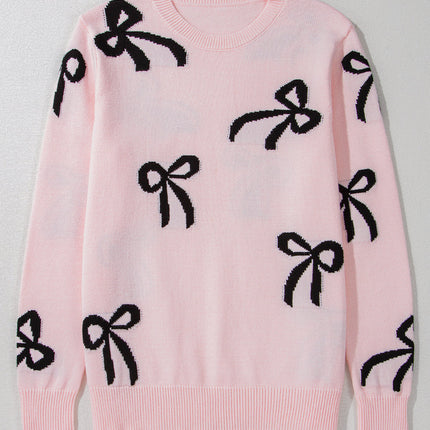 Bow Knit Crewneck Sweater