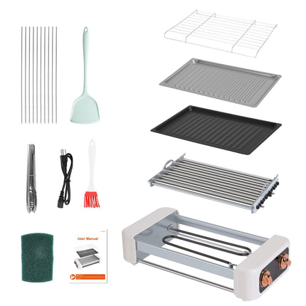 3 In 1 Electric Hot Dog Roller Machine With Grill & Griddle 6-Roller