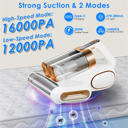 1Pc Mattress Vacuum Cleaner 16Kpa Bed Vacuum Cleaner Handheld Vacuums