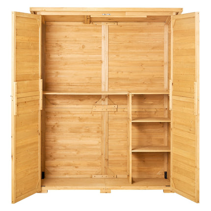 Outdoor Wooden Storage Shed Waterproof Garden Tool Metal Shed 55x67.5