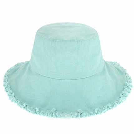 Wide Brim Frayed Bucket Hat