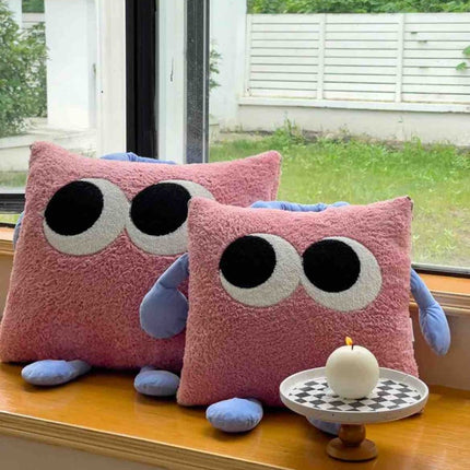 Big Eyes 2-in-1 Convertible Throw Pillow Blanket, Cute Whimsical Soft