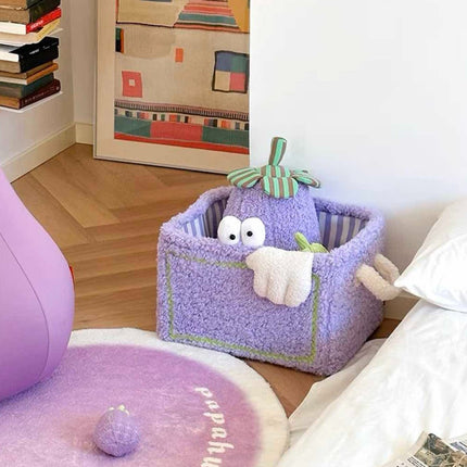 Whimsical Eclectic Big Eyes Plush Cute Laundry Storage Baskets -