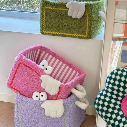 Whimsical Eclectic Big Eyes Plush Cute Laundry Storage Baskets -